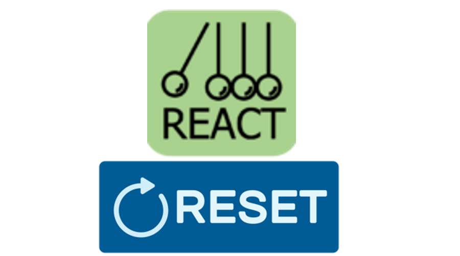 REACT and RESET logos